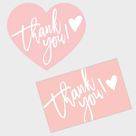 100 Assorted  Hearts Shape &  bussines Thank you cards - Picture 2 of 7